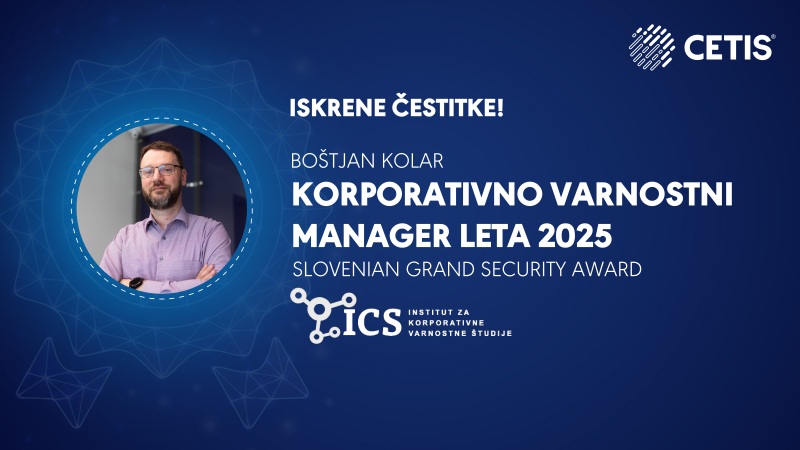 BOŠTJAN KOLAR - Korporativno varnostni manager za leto 2025