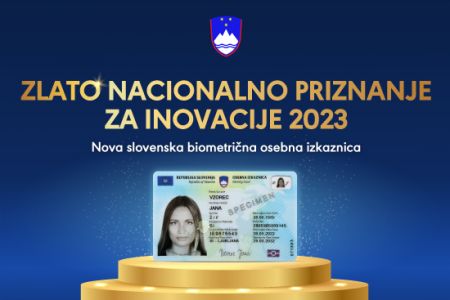 Slovenski biometrični osebni izkaznici zlata nacionalna nagrada za inovacije 2023
